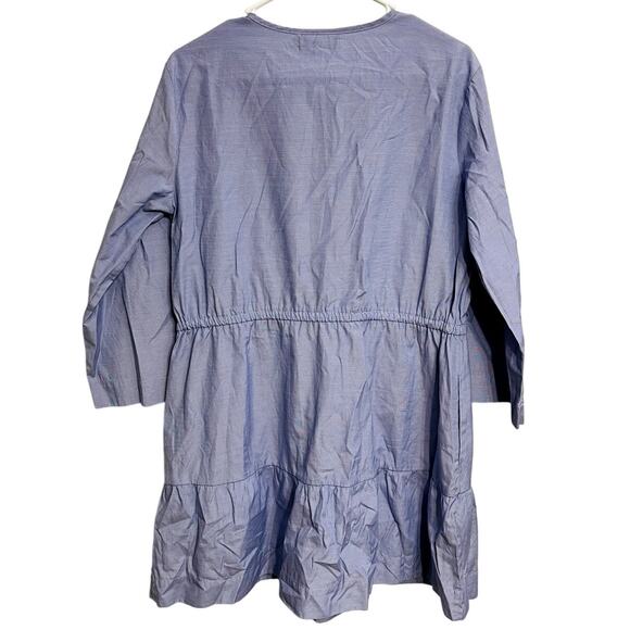 Pomander Place Women's Chambray Lucy Mini Tiered Dress Blue‎ Size M Preppy - Picture 3 of 6